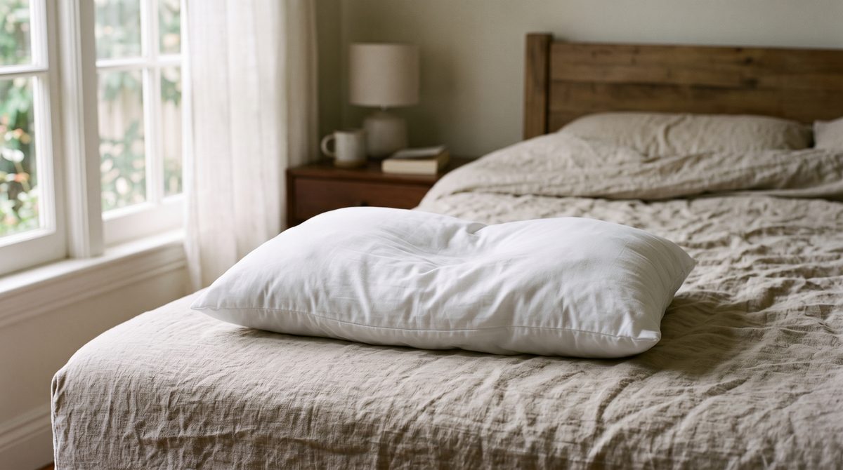 An ordinary pillow, a little flat in the middle
